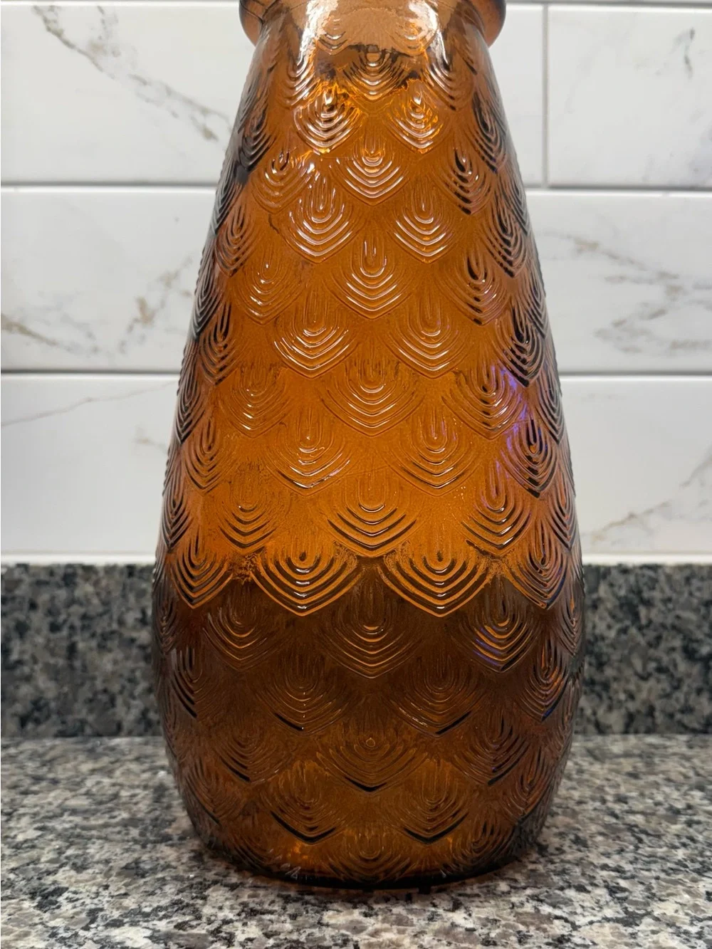 Amber Textured Glass Vase - Home Accents